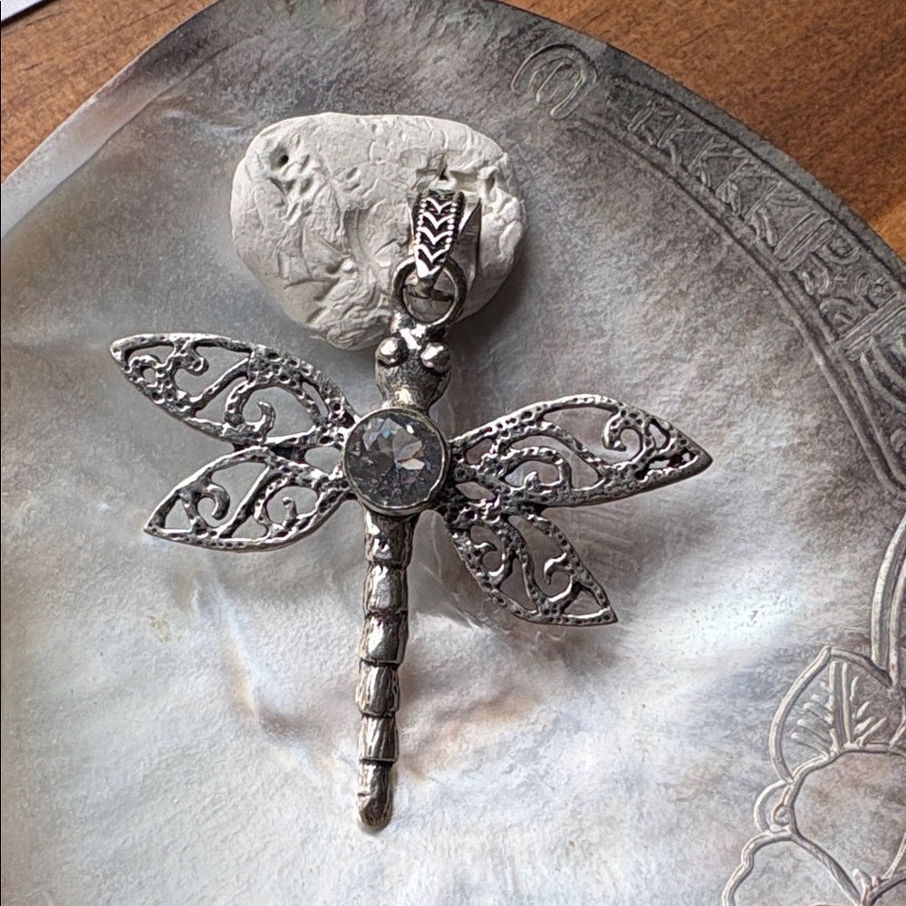 925 Sterling Silver Dragonfly Pendant
